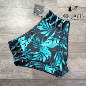 Zaful High Waist Tropical Bikini Bottom Size S